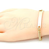 Oro Laminado ID Bracelet, Gold Filled Style Polished, Golden Finish, 03.63.1840.08 (120 Gauge, 05 MM Thickness, 8 Inches Length)