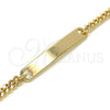 Oro Laminado ID Bracelet, Gold Filled Style Polished, Golden Finish, 03.63.1840.08 (120 Gauge, 05 MM Thickness, 8 Inches Length)