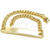 Oro Laminado ID Bracelet, Gold Filled Style Polished, Golden Finish, 03.63.1840.08 (120 Gauge, 05 MM Thickness, 8 Inches Length)