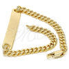 Oro Laminado ID Bracelet, Gold Filled Style Polished, Golden Finish, 03.63.1840.08 (120 Gauge, 05 MM Thickness, 8 Inches Length)