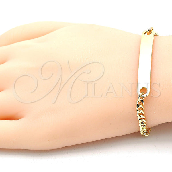 Gold Filled Bracelet — ID Bracelet Polished 03.63. Gauge 04 MM Thickness — alternate product view — SKU 119879 | Oro Laminado brazalete — ID Bracelet pulido 03.63. Gauge 04 MM Thickness — SKU 119879
