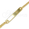 Oro Laminado ID Bracelet, Gold Filled Style Polished, Golden Finish, 03.63.1841.06 (100 Gauge, 04 MM Thickness, 6 Inches Length)