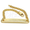 Oro Laminado ID Bracelet, Gold Filled Style Polished, Golden Finish, 03.63.1841.06 (100 Gauge, 04 MM Thickness, 6 Inches Length)