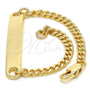 Oro Laminado ID Bracelet, Gold Filled Style Polished, Golden Finish, 03.63.1841.06 (100 Gauge, 04 MM Thickness, 6 Inches Length)