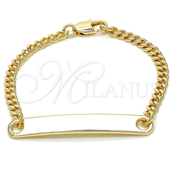 Gold Filled Bracelet — ID Bracelet Polished 03.63. Gauge 04 MM Thickness — main product view — SKU 119879 | Oro Laminado brazalete — ID Bracelet pulido 03.63. Gauge 04 MM Thickness — SKU 119879