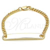 Oro Laminado ID Bracelet, Gold Filled Style Polished, Golden Finish, 03.63.1841.06 (100 Gauge, 04 MM Thickness, 6 Inches Length)