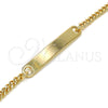 Oro Laminado ID Bracelet, Gold Filled Style Polished, Golden Finish, 03.63.1841.08 (100 Gauge, 04 MM Thickness, 8 Inches Length)