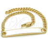Oro Laminado ID Bracelet, Gold Filled Style Polished, Golden Finish, 03.63.1841.08 (100 Gauge, 04 MM Thickness, 8 Inches Length)