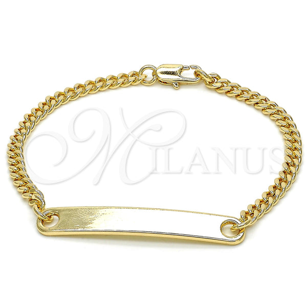 Gold Filled Bracelet — ID Bracelet Polished 03.63. Gauge 04 MM Thickness — main product view — SKU 119880 | Oro Laminado brazalete — ID Bracelet pulido 03.63. Gauge 04 MM Thickness — SKU 119880