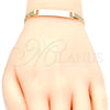 Oro Laminado ID Bracelet, Gold Filled Style Curb Design, Polished, Golden Finish, 5.227.013.1.06