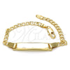 Oro Laminado ID Bracelet, Gold Filled Style Curb Design, Polished, Golden Finish, 5.227.013.1.06