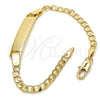 Oro Laminado ID Bracelet, Gold Filled Style Curb Design, Polished, Golden Finish, 5.227.013.1.06