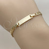 Oro Laminado ID Bracelet, Gold Filled Style Curb Design, Polished, Golden Finish, 5.227.013.1.06 (Thickness, 6 Inches Length)