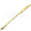 Oro Laminado ID Bracelet, Gold Filled Style Polished, Golden Finish, 03.63.1847.08 (05 MM Thickness, 8 Inches Length)