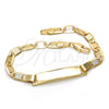 Oro Laminado ID Bracelet, Gold Filled Style Polished, Golden Finish, 03.63.1847.08 (05 MM Thickness, 8 Inches Length)