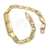 Oro Laminado ID Bracelet, Gold Filled Style Polished, Golden Finish, 03.63.1847.08 (05 MM Thickness, 8 Inches Length)