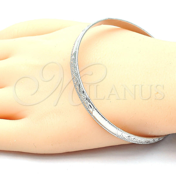 White Gold Filled Jewelry — Individual Bangle Polished 07. 06 MM Thickness Size — alternate product view — SKU 119903 | Oro Laminado Blanco joyería — Individual Bangle pulido 07. 06 MM Thickness Size — SKU 119903