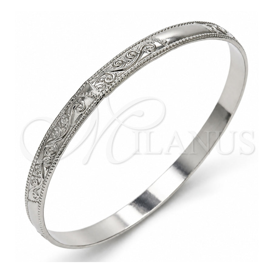 Rhodium Gold Filled Individual Bangle, Polished, Rhodium Finish, 07.165.0018.1.05.20 (06 MM Thickness, Size 5 (2.50 Diameter))