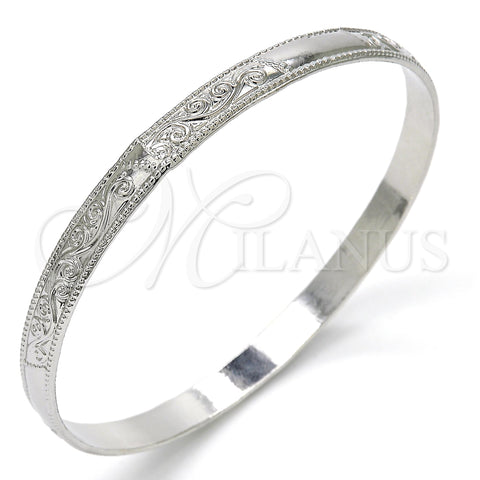 Rhodium Plated Individual Bangle, Polished, Rhodium Finish, 07.165.0018.1.05.21 (06 MM Thickness, Size 5 (2.50 Diameter))