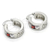 Rhodium Gold Filled Small Hoop, with Garnet and White Cubic Zirconia, Polished, Rhodium Finish, 02.185.0001.9.20