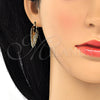Oro Laminado Small Hoop, Gold Filled Style Heart Design, Polished, Tricolor, 02.100.0063.1.25