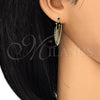 Oro Laminado Small Hoop, Gold Filled Style Heart Design, Polished, Tricolor, 02.100.0063.1.25