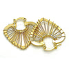 Oro Laminado Small Hoop, Gold Filled Style Heart Design, Polished, Tricolor, 02.100.0063.1.25