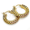 Oro Laminado Small Hoop, Gold Filled Style Polished, Tricolor, 02.100.0067.1.25