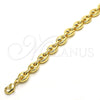 Oro Laminado Fancy Anklet, Gold Filled Style Puff Mariner Design, Polished, Golden Finish, 04.63.1311.10 (Thickness, 10 Inches Length)