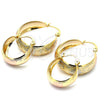 Oro Laminado Small Hoop, Gold Filled Style Polished, Tricolor, 02.106.0001.1.20