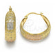 Argolla Mediana 02.106.0003.1.30 Oro Laminado, Diseño de Llave Griega, Pulido, Tres Tonos