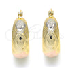 Oro Laminado Small Hoop, Gold Filled Style Polished, Tricolor, 02.106.0004.1.20
