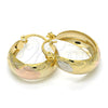 Oro Laminado Small Hoop, Gold Filled Style Polished, Tricolor, 02.106.0004.1.20