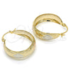 Oro Laminado Medium Hoop, Gold Filled Style Polished, Tricolor, 02.106.0004.1.30