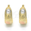 Oro Laminado Small Hoop, Gold Filled Style Matte Finish, Tricolor, 02.106.0006.1.20