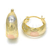 Oro Laminado Small Hoop, Gold Filled Style Matte Finish, Tricolor, 02.106.0006.1.20
