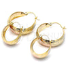 Oro Laminado Small Hoop, Gold Filled Style Matte Finish, Tricolor, 02.106.0006.1.20