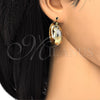 Oro Laminado Medium Hoop, Gold Filled Style Matte Finish, Tricolor, 02.106.0006.1.30