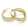 Oro Laminado Medium Hoop, Gold Filled Style Matte Finish, Tricolor, 02.106.0006.1.30