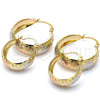 Oro Laminado Small Hoop, Gold Filled Style Polished, Tricolor, 02.106.0008.1.20