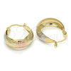 Oro Laminado Small Hoop, Gold Filled Style Polished, Tricolor, 02.106.0009.1.20