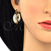 Oro Laminado Medium Hoop, Gold Filled Style Polished, Tricolor, 02.106.0009.1.30