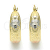 Oro Laminado Medium Hoop, Gold Filled Style Polished, Tricolor, 02.106.0009.1.30
