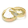 Oro Laminado Medium Hoop, Gold Filled Style Polished, Tricolor, 02.106.0009.1.30