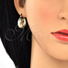 Oro Laminado Small Hoop, Gold Filled Style Polished, Tricolor, 02.106.0011.1.20