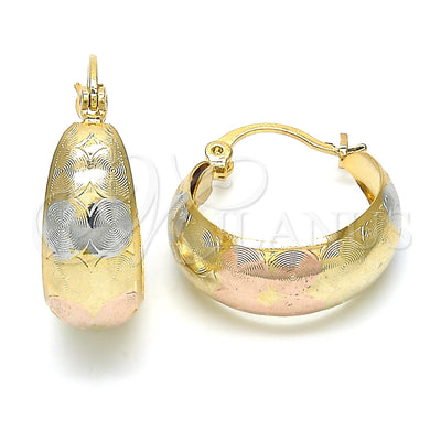 Gold Filled Hoop Earrings — Small Hoop Polished Tricolor 02. for wholesale, main product view
