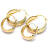 Oro Laminado Small Hoop, Gold Filled Style Polished, Tricolor, 02.106.0012.1.20