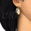 Oro Laminado Medium Hoop, Gold Filled Style Polished, Tricolor, 02.106.0012.1.30