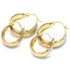 Oro Laminado Medium Hoop, Gold Filled Style Polished, Tricolor, 02.106.0012.1.30