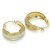 Oro Laminado Small Hoop, Gold Filled Style Matte Finish, Tricolor, 02.106.0013.1.20